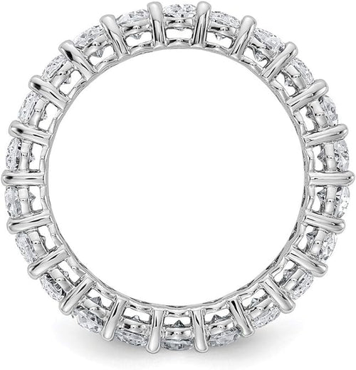 Moissanite Eternity Ring, OVAL Cut D 0.3 ct Each Color Lab Created Diamond Sterling Silver Wedding Band Ring