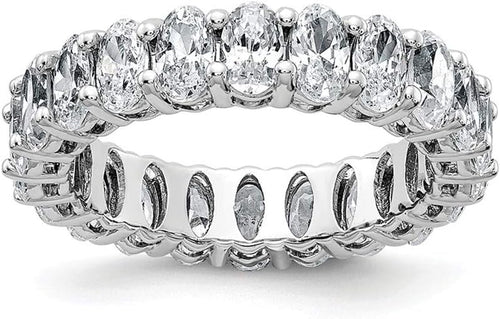 Moissanite Eternity Ring, OVAL Cut D 0.3 ct Each Color Lab Created Diamond Sterling Silver Wedding Band Ring