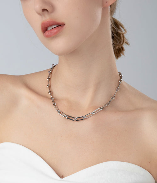 Rectangle Titanium Chain Necklace