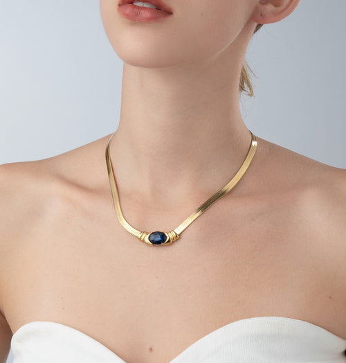 Gold Chain with Color Stone