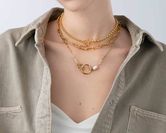 Trending Gold Bead Chain Necklace Chocker