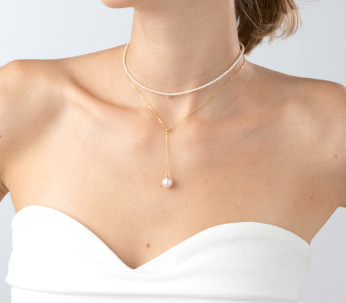 Adjustable Y-shaped 5A Natural Pearl Necklace