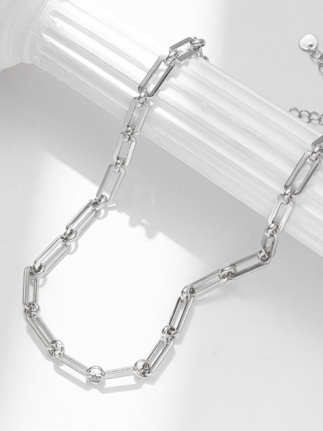 Rectangle Titanium Chain Necklace