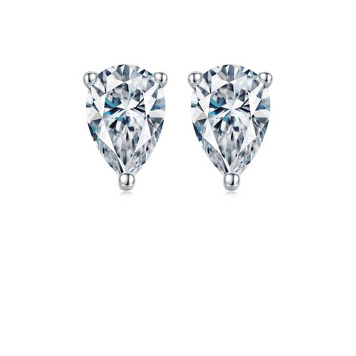 2CT Moissanite Earrings+2CT Necklaces Set,18K White Gold Plated Top Grade Cut Diamond With GRA Certification 925 Sterling Silver Jewlery Set