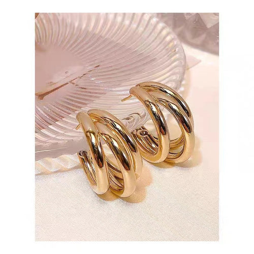 Triple Gold Hoop Earrings