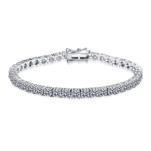 Moissanite Tennis Bracelet 0.3ct Each Bracelets 18k White Gold Plated 925 Sterling Silver Bracelet D Color VVS1 Round Cut Moissanite Bracelet