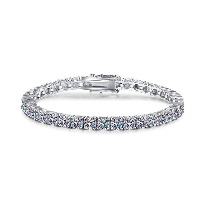 Moissanite Tennis Bracelet 0.3ct Each Bracelets 18k White Gold Plated 925 Sterling Silver Bracelet D Color VVS1 Round Cut Moissanite Bracelet