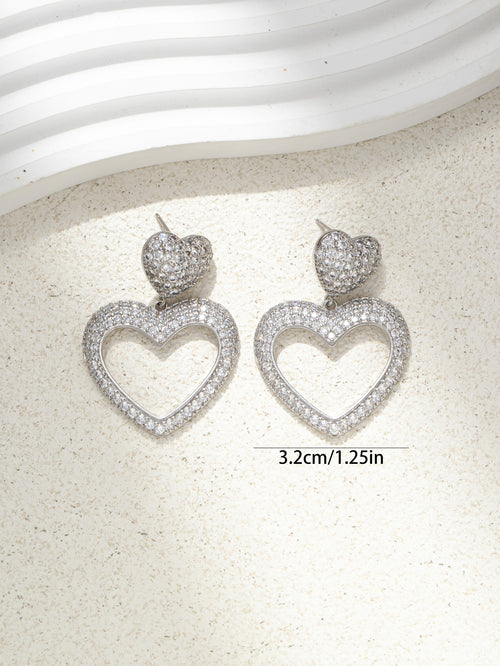 Heart Shape Rhinestone Dangle Earring