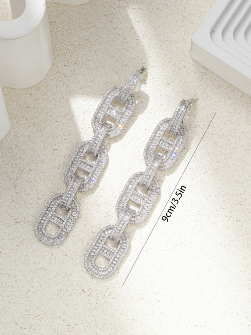 Chain Rhinestone Dangle Earring  for Party Bridal Wedding Prom