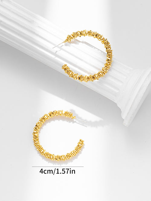 Irregular Gold flakes Hoop Earrings