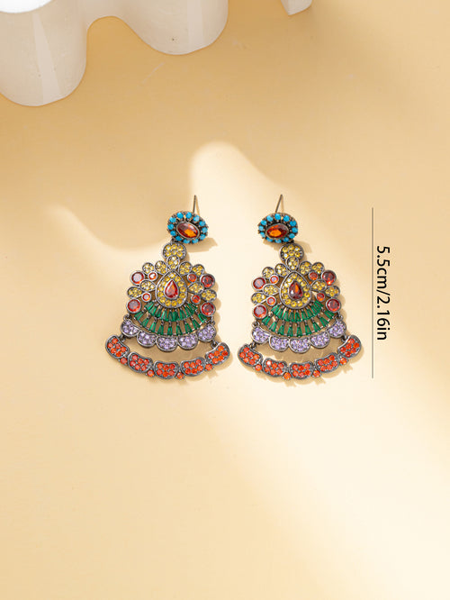 Indian Bollywood Traditional Rhinestone Dangle Party Earring