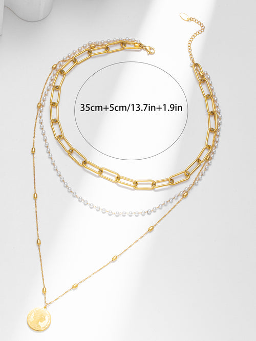 Triple Layered Pearl Necklace