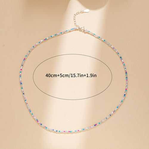 Sterling Silver with Blue and Pink Beads Chocker