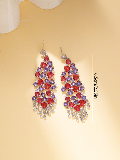 Colorful Rhinestone Dangle Party Earring