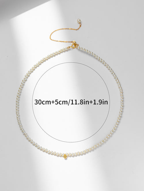 3mm Mini Pearls &Gold bean Pendant