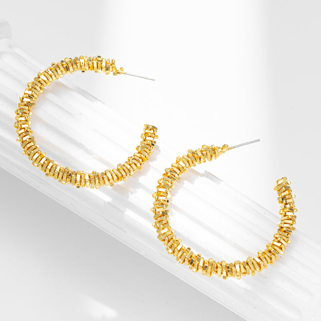 Irregular Gold flakes Hoop Earrings