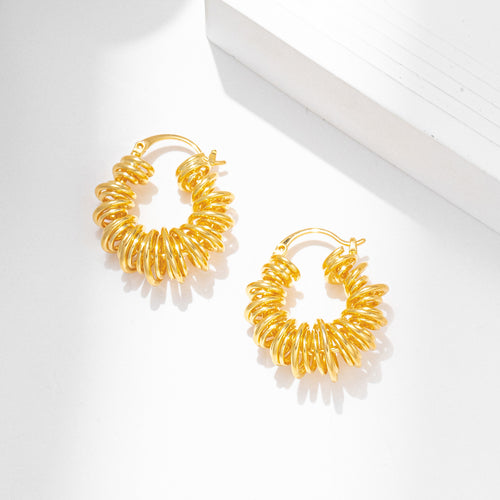 Gold Twist Hoop Earrings