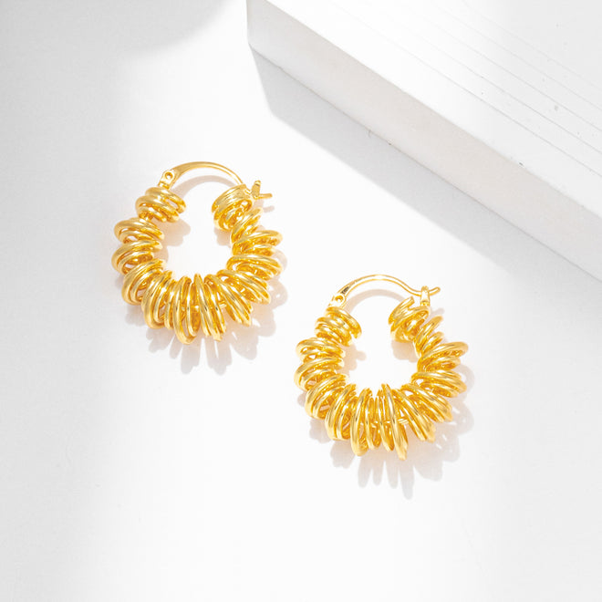 Gold Twist Hoop Earrings