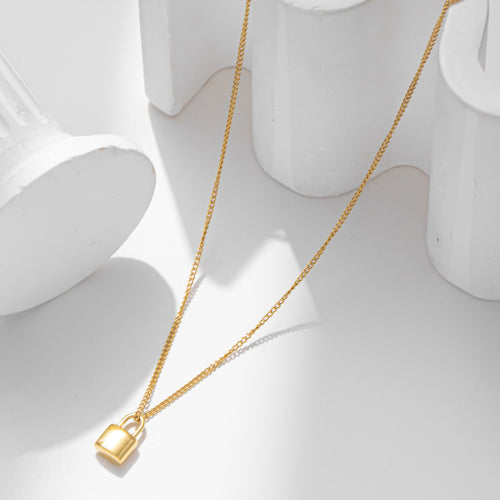 Lock Pendant Necklace with 18k Gold Plated