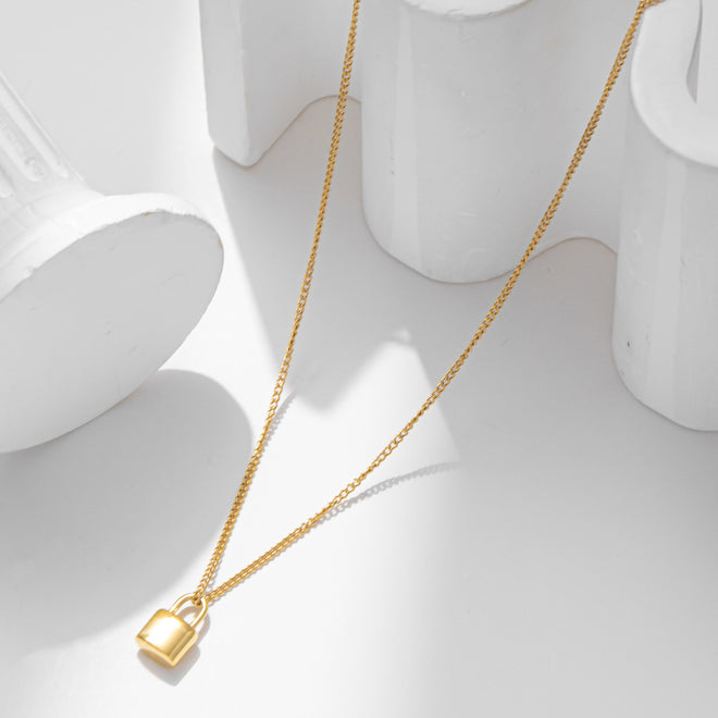 Lock Pendant Necklace with 18k Gold Plated