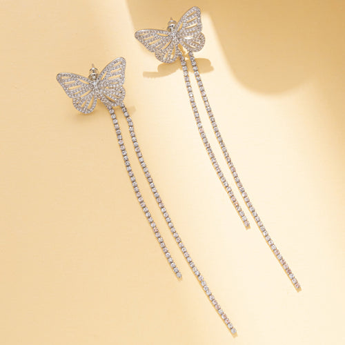 Butterfly Rhinestone Dangle Party Earring