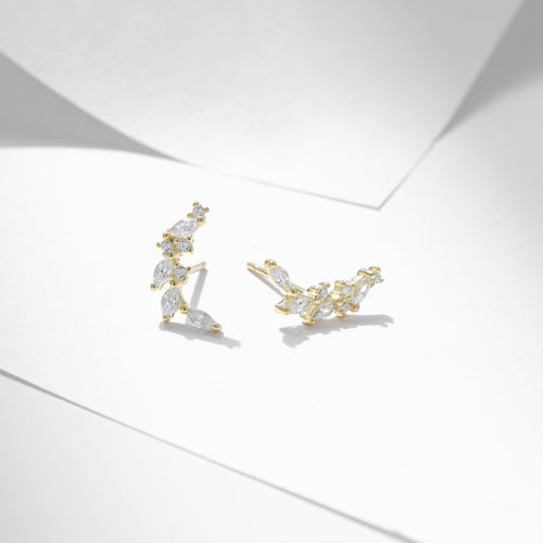 Branch and Leaf Stud Earrings