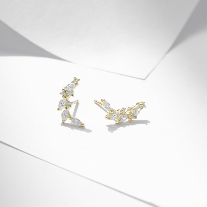 Branch and Leaf Stud Earrings