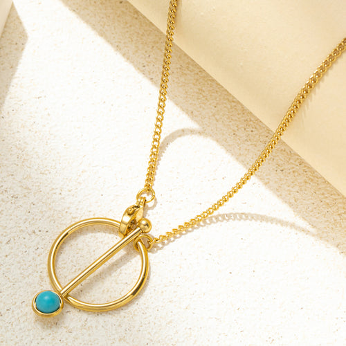 Turquoise Gold Chain Necklace