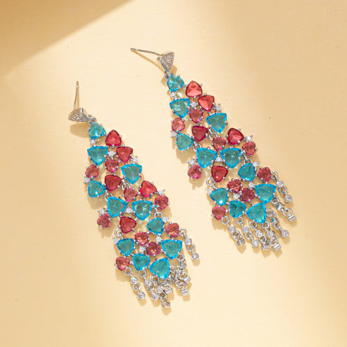 Colorful Rhinestone Dangle Party Earring